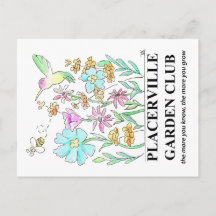 Postkarte mit Gartengestaltung