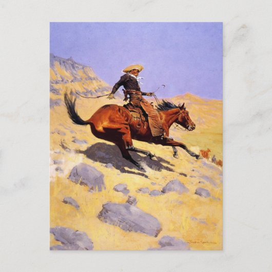 Postkarte mit Gemälde von Frederic Remington (Vorderseite)