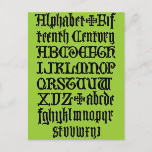 Postkarte mit gotischen Buchstaben