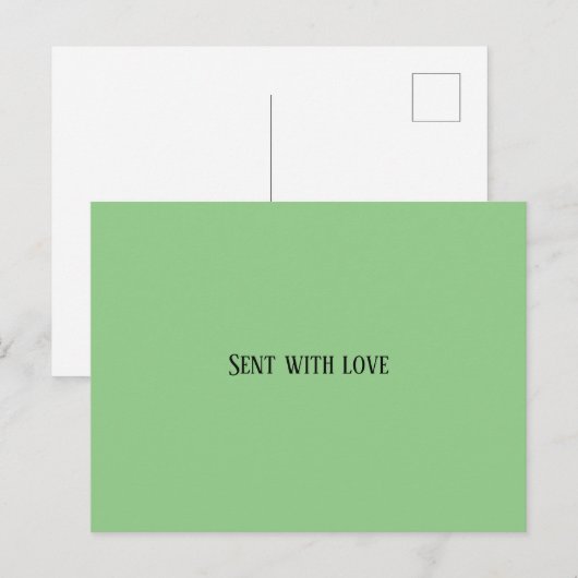 Postkarte mit grüner Liebe, Sitzkarte (Vorne/Hinten)