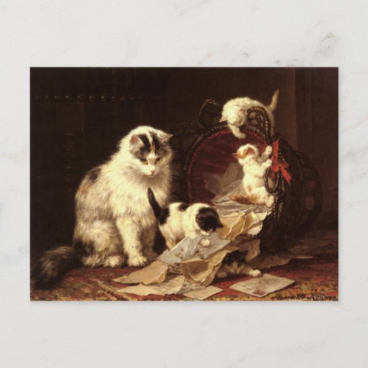 Postkarte mit Henriette Ronner-Knip-Gemälde (Vorderseite)