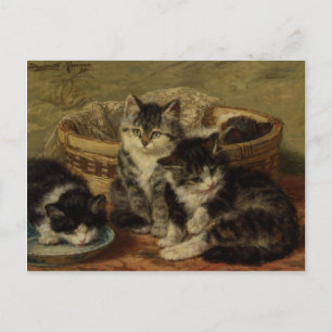 Postkarte mit Henriette Ronner-Knip-Gemälde