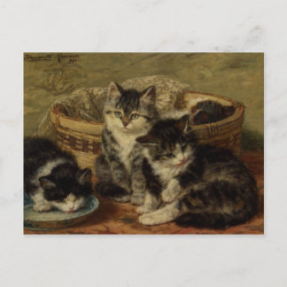 Postkarte mit Henriette Ronner-Knip Malerei