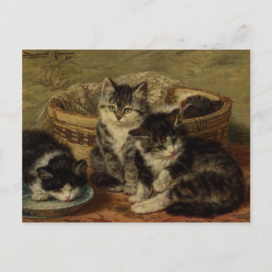 Postkarte mit Henriette Ronner-Knip Malerei (Vorderseite)