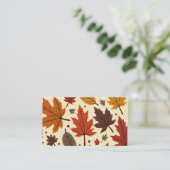 Postkarte mit Herbstmuster. Visitenkarte (Stehend Vorderseite)