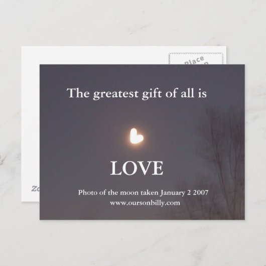 Postkarte mit Herzform (Vorne/Hinten)