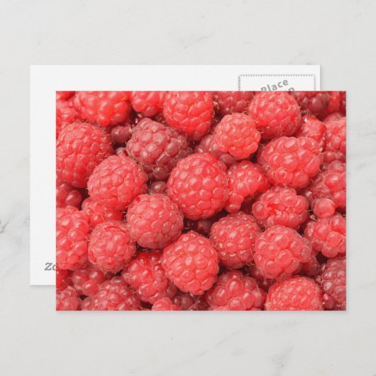 Postkarte mit Himbeeren (Vorne/Hinten)