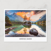 Postkarte mit Hintersee, Bayern, Deutschland