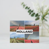 Postkarte mit Holland in der Frühjahrsmühle-Collag (Stehend Vorderseite)