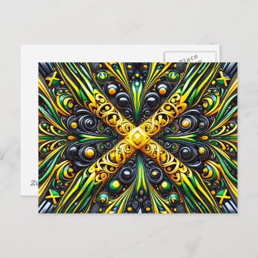 Postkarte mit jamaikanischem Farbdesign (Vorne/Hinten)