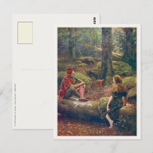 Postkarte mit John Collier-Malerei (Vorne/Hinten)