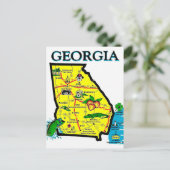 Postkarte mit Karte von Georgia (Stehend Vorderseite)