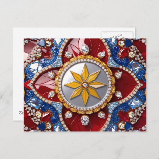 Postkarte mit kolumbianischem Farbdesign (Vorne/Hinten)