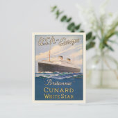 Postkarte mit Kreuzfahrtschiff-Werbeplakat (Stehend Vorderseite)