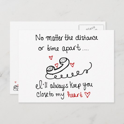 Postkarte mit langer Entfernung (Vorne/Hinten)