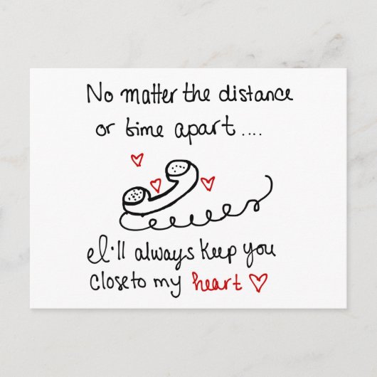 Postkarte mit langer Entfernung (Vorderseite)