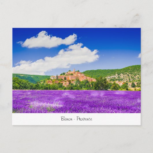 Postkarte mit Lavendel in Banon Provence (Vorderseite)