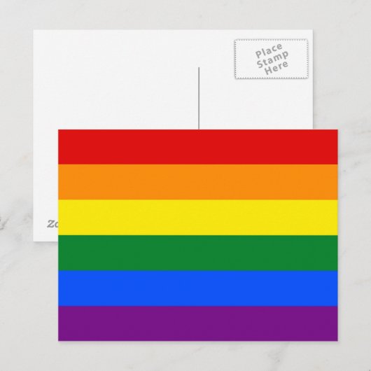 Postkarte mit LGBT-Regenbogenflagge (Vorne/Hinten)