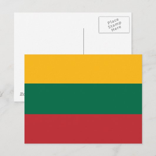 Postkarte mit litauischer Flagge (Vorne/Hinten)