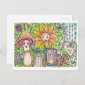 Postkarte mit lustigem Fantasiemotiv (Vorne/Hinten)