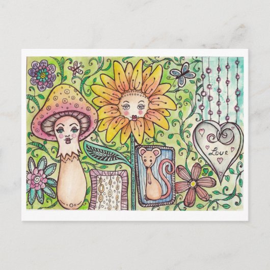 Postkarte mit lustigem Fantasiemotiv (Vorderseite)