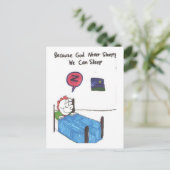 Postkarte mit lustigen Kirchenschildern (Stehend Vorderseite)