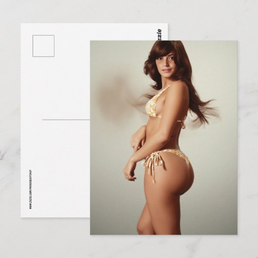 POSTKARTE MIT MÄDCHEN MIT GROSSER HINTERANSICHT IM (Vorne/Hinten)
