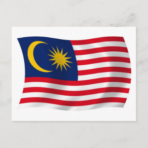 Postkarte mit malaysischer Flagge