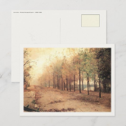 Postkarte mit Marie-Bashkirtseff-Malerei (Vorne/Hinten)