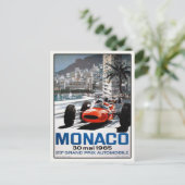 Postkarte mit Monaco Grand Prix Poster (Stehend Vorderseite)