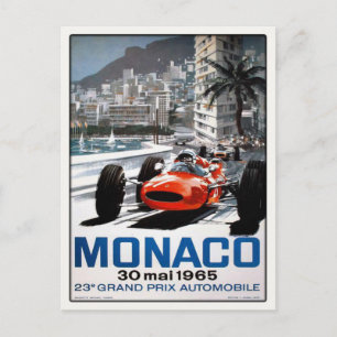 Postkarte mit Monaco Grand Prix Poster