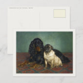 Postkarte mit Niedlich gestrichenen Hunden (Vorne/Hinten)