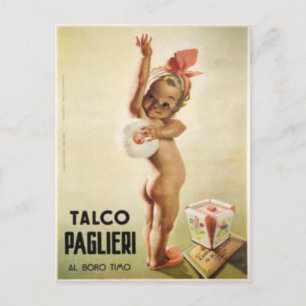 Postkarte mit Niedlichem Baby auf Vintage Ad Poste