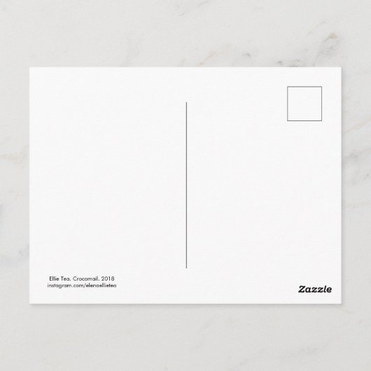 Postkarte mit Niedlichem grünen Krokodil verschieb (Rückseite)