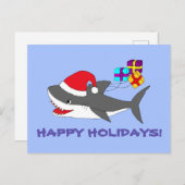Postkarte mit niedlichem Holiday-Hai (Vorne/Hinten)