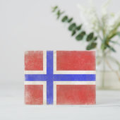 Postkarte mit norwegischer Flagge (Stehend Vorderseite)