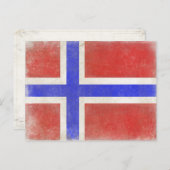Postkarte mit norwegischer Flagge (Vorne/Hinten)