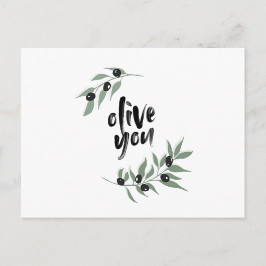 Postkarte mit Olivenzweig - "Oliven Sie" (Vorderseite)