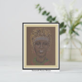 Postkarte mit Originalkunst, äthiopische Frau (Stehend Vorderseite)