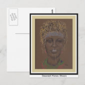 Postkarte mit Originalkunst, äthiopische Frau (Vorne/Hinten)