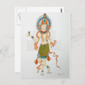 Postkarte mit origineller Kunst einer hinduistisch (Vorne/Hinten)