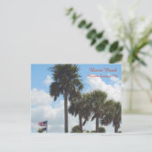 Postkarte mit Palmen Trees am Strand (Stehend Vorderseite)