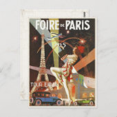 Postkarte mit Paris Art Déco-Printing der 1920er J (Vorne/Hinten)