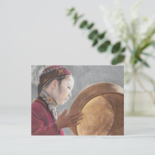 Postkarte mit Pastell der afghanischen Mädchen (Stehend Vorderseite)