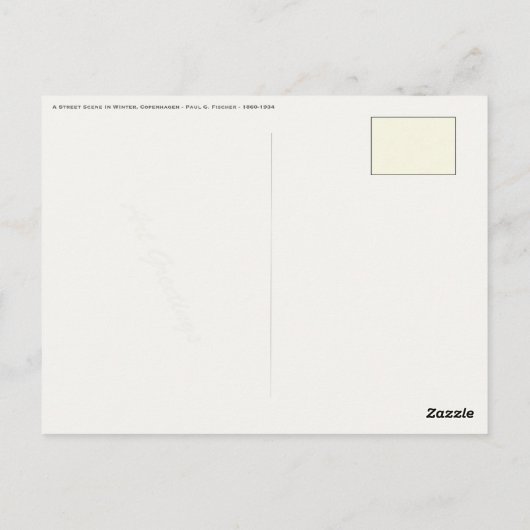 Postkarte mit Paul Gustave Fischer Malerei (Rückseite)