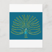 Postkarte mit Pfau-Illustration (Vorderseite)