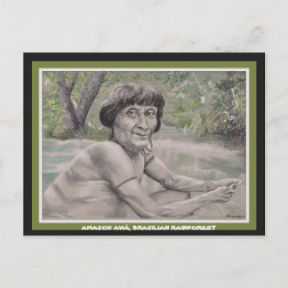Postkarte mit Position. Kunst, älter als Amazonas
