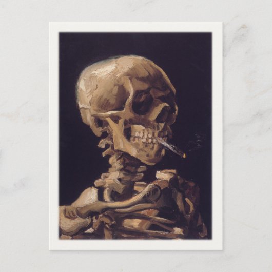 Postkarte mit Rauchschädel (Vorderseite)
