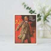 Postkarte mit Retro Lenin Poster Print (Stehend Vorderseite)