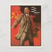 Postkarte mit Retro Lenin Poster Print (Vorderseite)